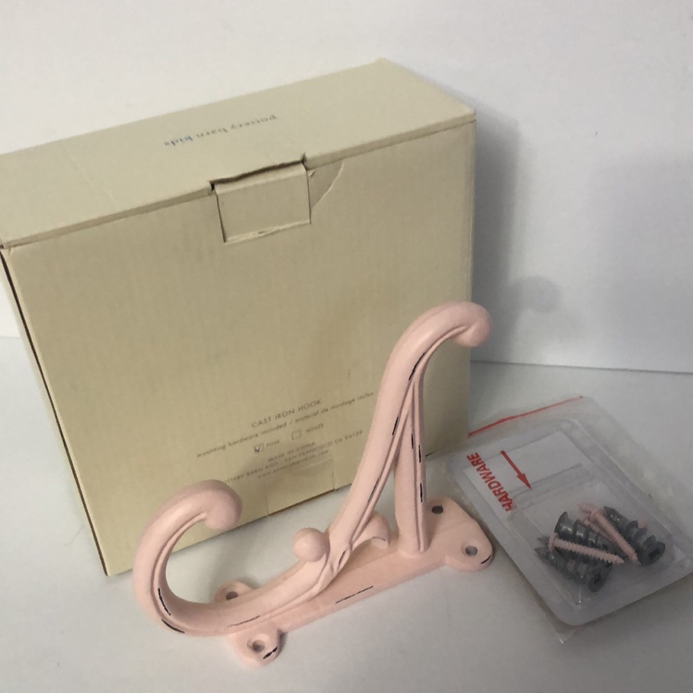Pottery Barn Kids Cast Iron Wall Mount Pink Hook NIB - Picture 5 of 10